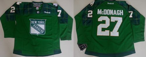 Rangers #27 Ryan McDonagh Green St. Patrick's Day New Stitched Jersey