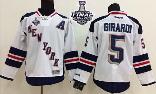 Rangers #5 Dan Girardi White 2014 Stadium Series With Stanley Cup Finals Stitched Jersey