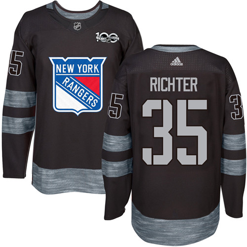 Rangers #35 Mike Richter Black 1917-2017 100th Anniversary Stitched Jersey