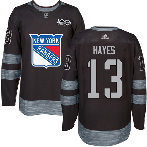 Rangers #13 Kevin Hayes Black 1917-2017 100th Anniversary Stitched Jersey