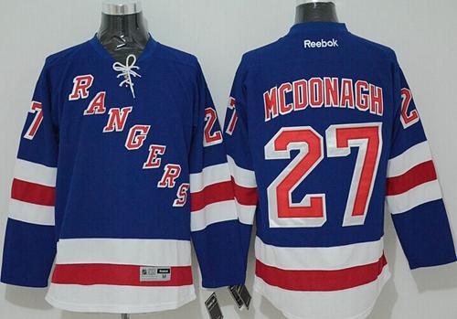 Rangers #27 Ryan McDonagh Blue Home Stitched Jersey