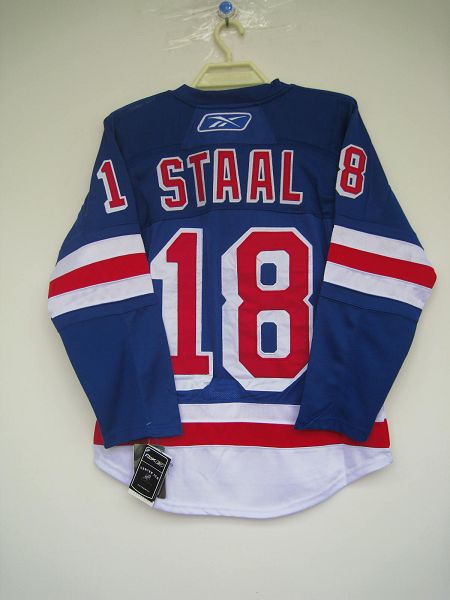 Rangers #18 Marc Staal Stitched Blue Jersey