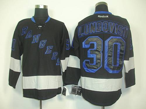 Rangers #30 Henrik Lundqvist Black Ice Stitched Jersey