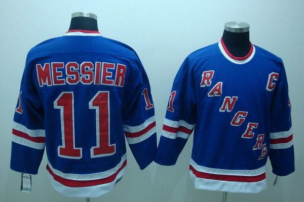 Rangers #11 Mark Messier Stitched Blue CCM Throwback Jersey