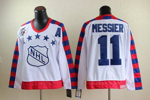Rangers #11 Mark Messier White All Star CCM Throwback 75TH Stitched Jersey