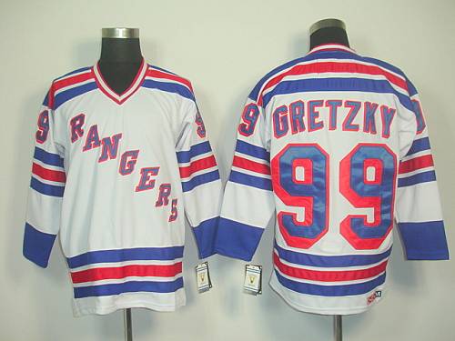 Rangers #99 Wayne Gretzky White CCM Road Stitched Jersey