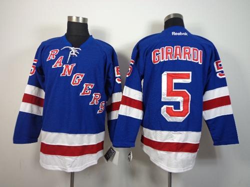 Rangers #5 Dan Girardi Blue Home Stitched Jersey