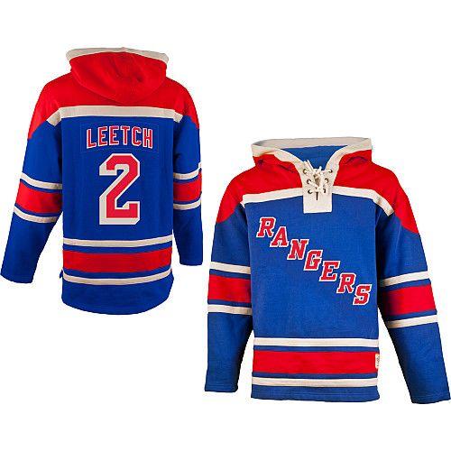 Rangers #2 Brian Leetch Blue Sawyer Hooded Sweatshirt Stitched Jersey