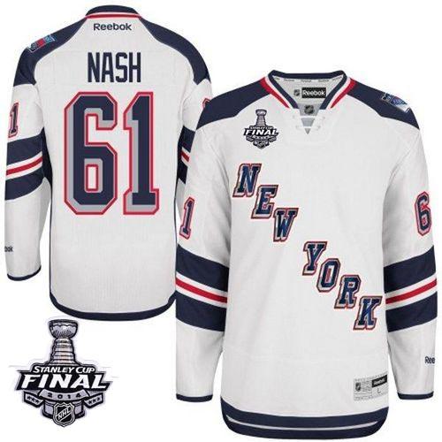 Rangers #61 Rick Nash White 2014 Stadium Series With Stanley Cup Finals Stitched Jersey