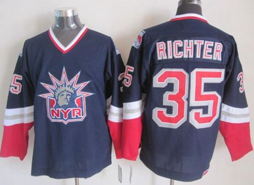 Rangers #35 Mike Richter Navy Blue CCM Statue Of Liberty Stitched Jersey