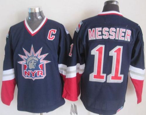Rangers #11 Mark Messier Navy Blue CCM Statue Of Liberty Stitched Jersey