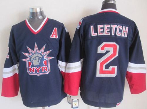 Rangers #2 Brian Leetch Navy Blue CCM Statue Of Liberty Stitched Jersey