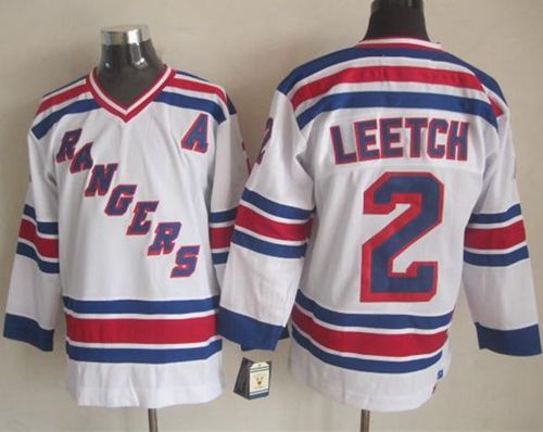 Rangers #2 Brian Leetch White CCM Throwback Stitched Jersey