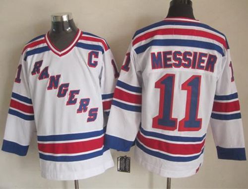 Rangers #11 Mark Messier White CCM Throwback Stitched Jersey