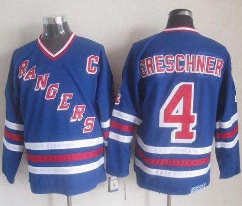 Rangers #4 Ron Greschner Blue CCM Heroes Of Hockey Alumni Stitched Jersey