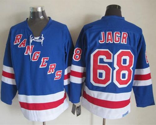 Rangers #68 Jaromir Jagr Light Blue CCM Throwback Stitched Jersey