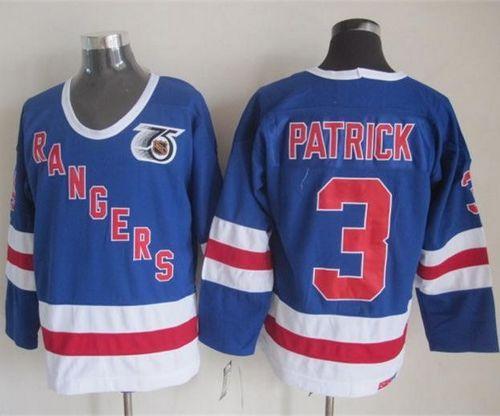 Rangers #3 James Patrick Blue CCM 75TH Stitched Jersey