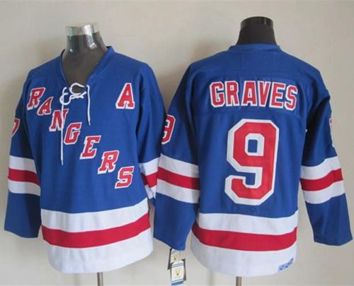 Rangers #9 Adam Graves Light Blue CCM Throwback Stitched Jersey