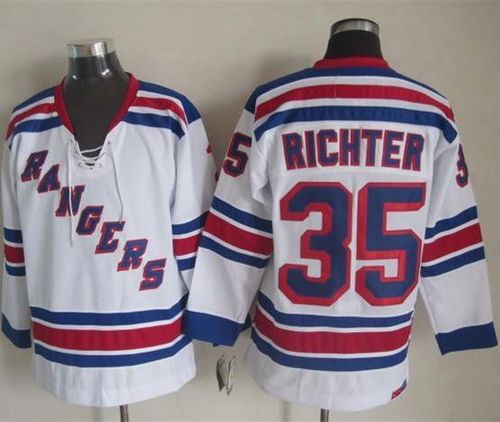 Rangers #35 Mike Richter White CCM Throwback Stitched Jersey