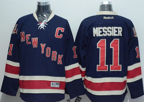 Rangers #11 Mark Messier Dark Blue Third Stitched Jersey