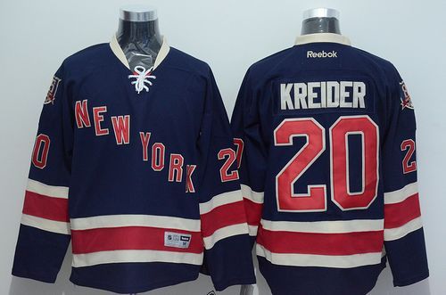 Rangers #20 Chris Kreider Dark Blue Third Stitched Jersey