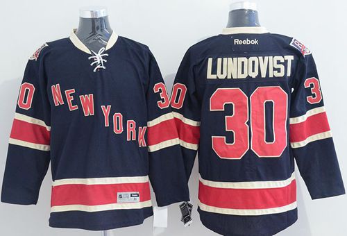 Rangers #30 Henrik Lundqvist Dark Blue Third Stitched Jersey