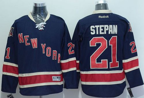 Rangers #21 Derek Stepan Navy Blue Alternate Stitched Jersey