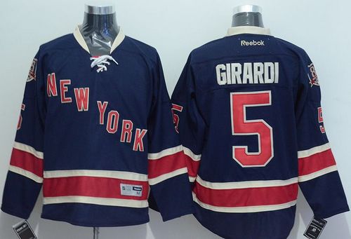 Rangers #5 Dan Girardi Navy Blue Alternate Stitched Jersey