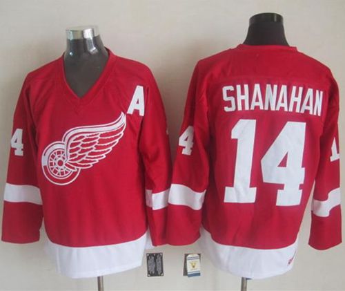 Red Wings #14 Brendan Shanahan Red CCM Throwback Stitched Jersey