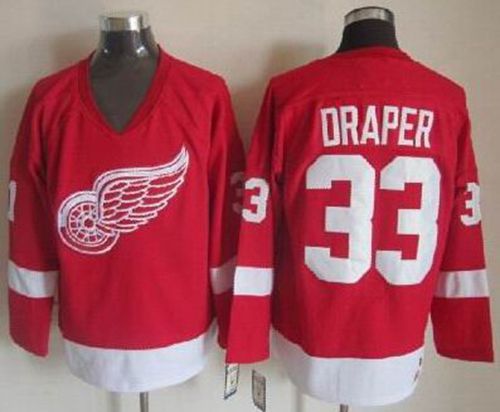 Red Wings #33 Kris Draper Red CCM Throwback Stitched Jersey