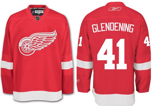 Red Wings #41 Luke Glendening Red Stitched Jersey