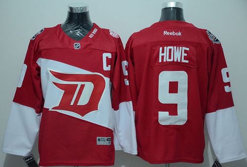 Red Wings #9 Gordie Howe Red 2016 Stadium Series Stitched Jersey
