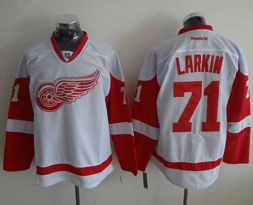 Red Wings #71 Dylan Larkin White Stitched Jersey