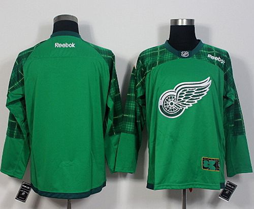 Red Wings Blank Green St. Patrick's Day New Stitched Jersey