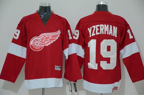 Red Wings #19 Steve Yzerman Red CCM Stitched Jersey