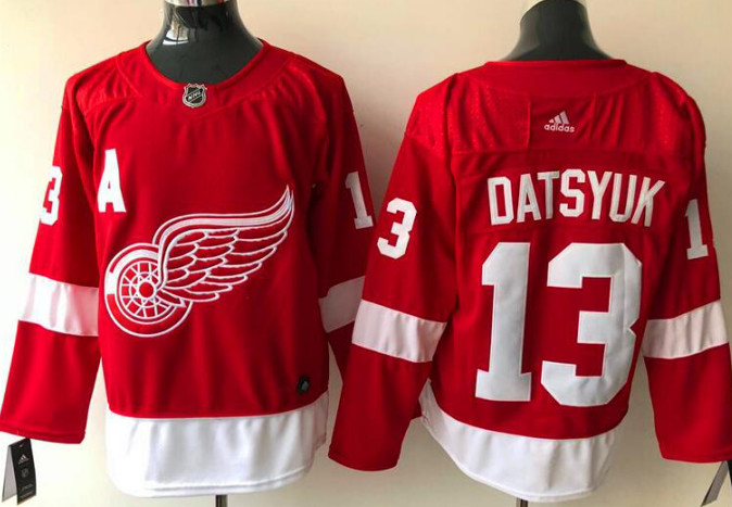 Red Wings #13 Pavel Datsyuk Red Stitched Jersey