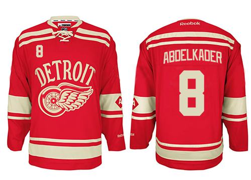 Red Wings #8 Justin Abdelkader Red 2014 Winter Classic Stitched Jersey