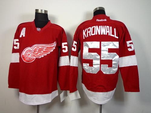Red Wings #55 Niklas Kronwall Red Stitched Jersey