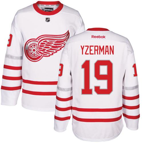 Red Wings #19 Steve Yzerman White Centennial Classic Stitched Jersey