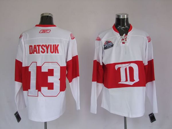 Red Wings #13 Pavel Datsyuk Stitched White Winter Classic Jersey