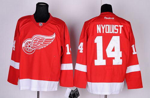 Red Wings #14 Gustav Nyquist Red Stitched Jersey