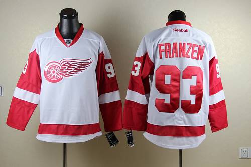 Red Wings #93 Johan Franzen White Stitched Jersey