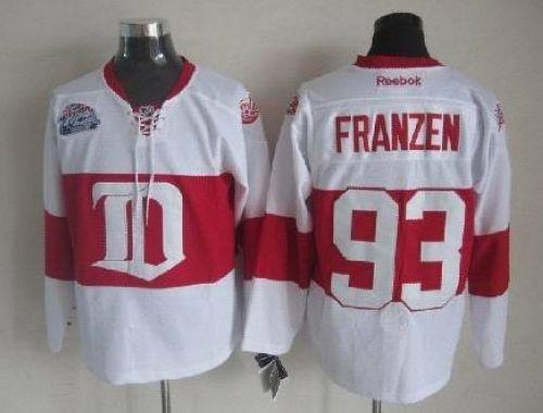 Red Wings #93 Johan Franzen White Winter Classic Stitched Jersey