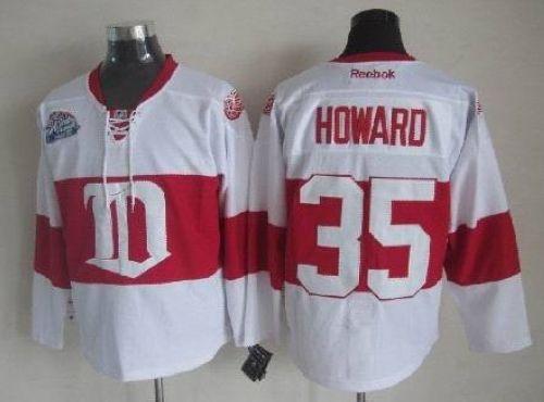 Red Wings #35 Jimmy Howard White Winter Classic Stitched Jersey