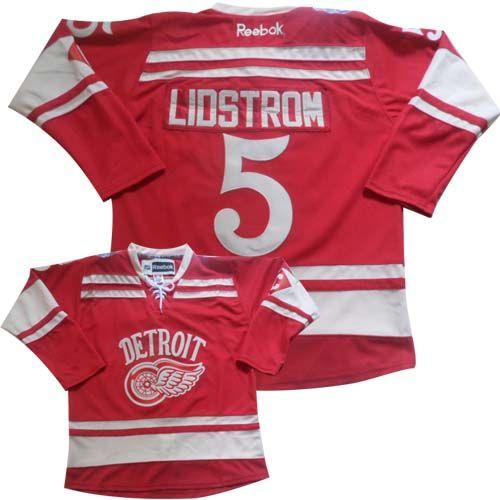 Red Wings #5 Nicklas Lidstrom Red 2014 Winter Classic Stitched Jersey