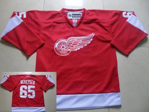 Red Wings #65 Danny DeKeyser Red Stitched Jersey