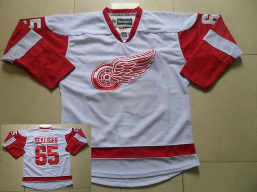 Red Wings #65 Danny DeKeyser White Stitched Jersey
