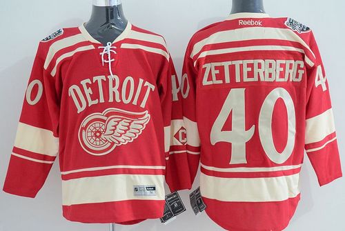 Red Wings #40 Henrik Zetterberg Red 2014 Winter Classic Stitched Jersey
