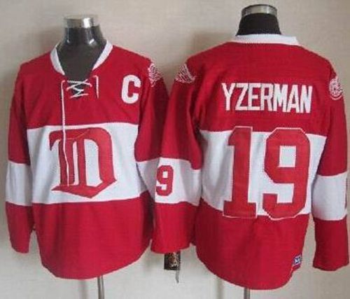 Red Wings #19 Steve Yzerman Red Winter Classic CCM Throwback Stitched Jersey