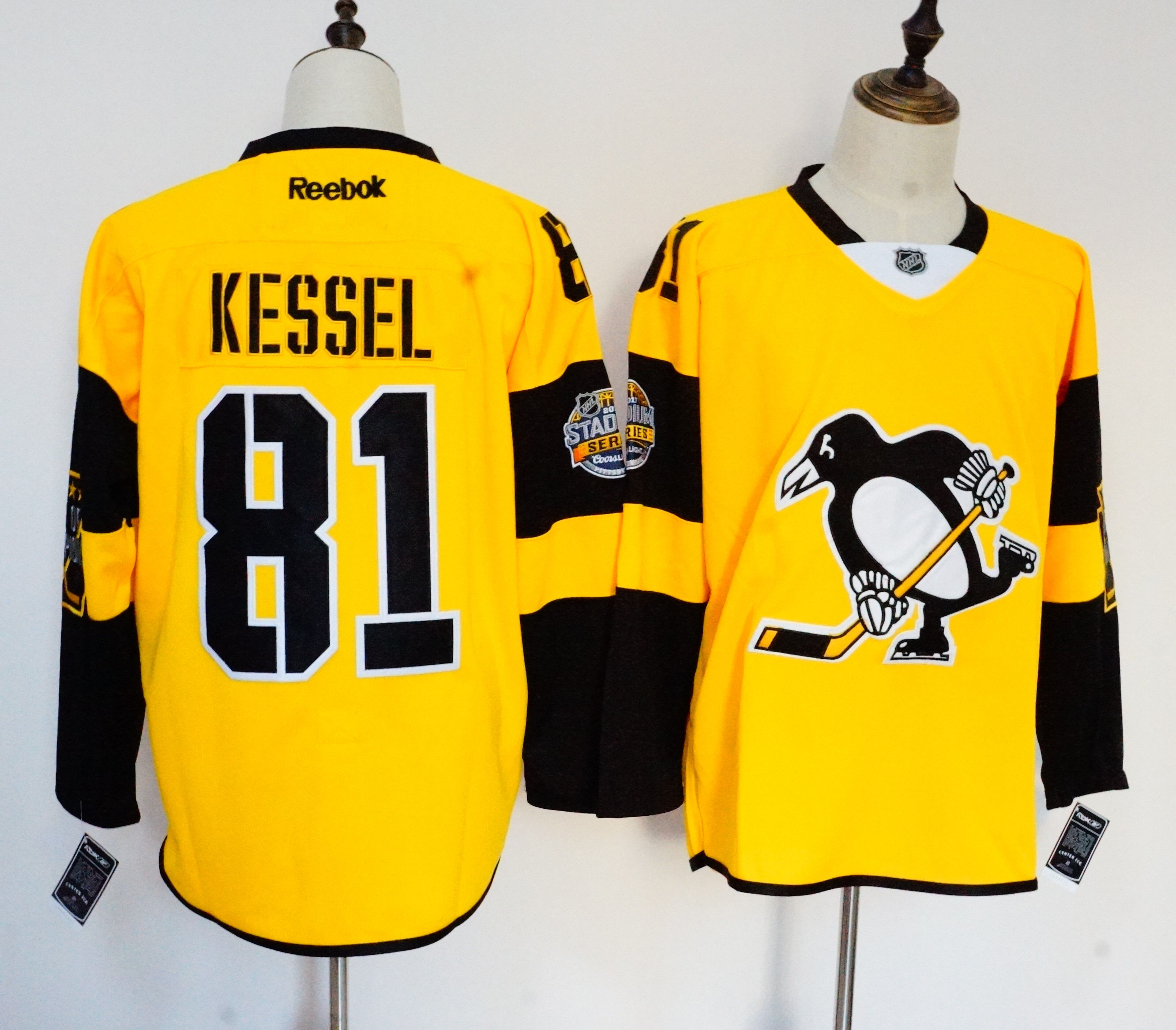 Reebok Pittsburgh Penguins #81 Phil Kessel Yellow Stitched Jersey